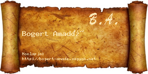 Bogert Amadé névjegykártya